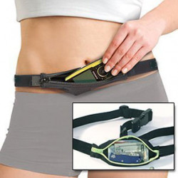 Waist pouch belt running sport expandable black/black