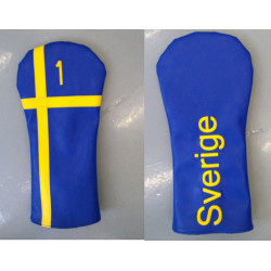 Headcover golf deluxe Sverige svenska flaggan