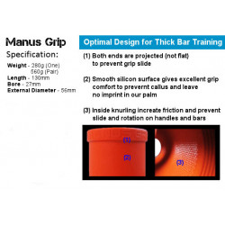 Manus Grip Adapter tjock stång svart