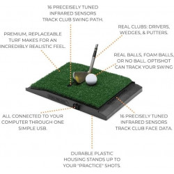 Golf simulator Optishot 2 + projektionsduk nät 3 x 3 meter
